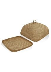 BAMBU KAPAKLI TEPSİ SUNUMLUK 40X40X21CM