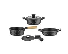 DIAMOND 5 PARÇA MIDI TENCERE TAVA SET SİYAH