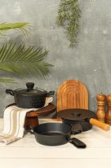 DIAMOND 5 PARÇA MIDI TENCERE TAVA SET SİYAH