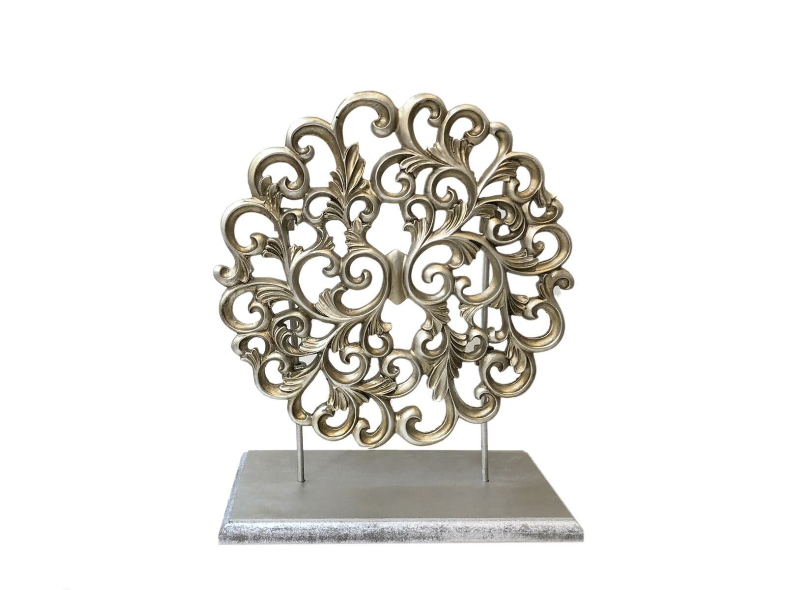 GÜMÜŞ YUVARLAK DANTEL DEKOR 37cm