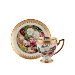 ALTIN İŞLEMELİ TEK KİŞİLİK TÜRK KAHVESİ FİNCANI