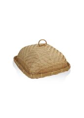 BAMBU KAPAKLI TEPSİ SUNUMLUK 34X34X19CM