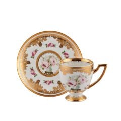 ALTIN İŞLEMELİ TEK KİŞİLİK TÜRK KAHVESİ FİNCANI