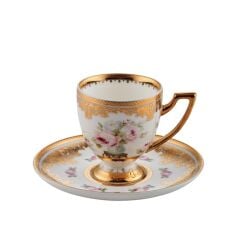 ALTIN İŞLEMELİ TEK KİŞİLİK TÜRK KAHVESİ FİNCANI