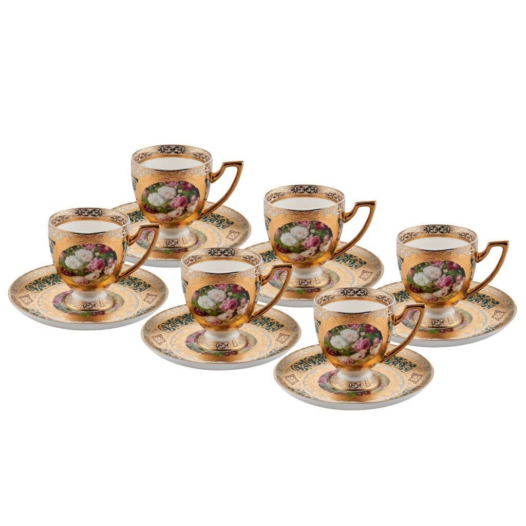 ALTIN İŞLEMELİ 6 KİŞİLİK TÜRK KAHVESİ FİNCANI