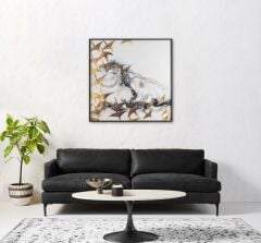 BEYAZ ALTIN TAŞLI TABLO 70X70CM
