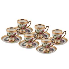 ALTIN İŞLEMELİ 6 KİŞİLİK TÜRK KAHVESİ FİNCANI