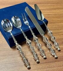 GÜMÜŞ RUSTİK 5 PARÇA SERVİS SETİ