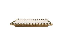 BEYAZ ALTIN AVANGARDE DİKDÖRTGEN SUNUM TABAK 34CM