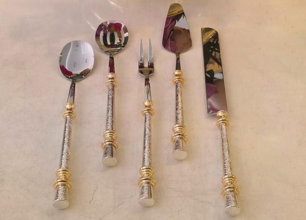 LEYDİ GÜMÜŞ 5 PARÇA SERVİS SETİ