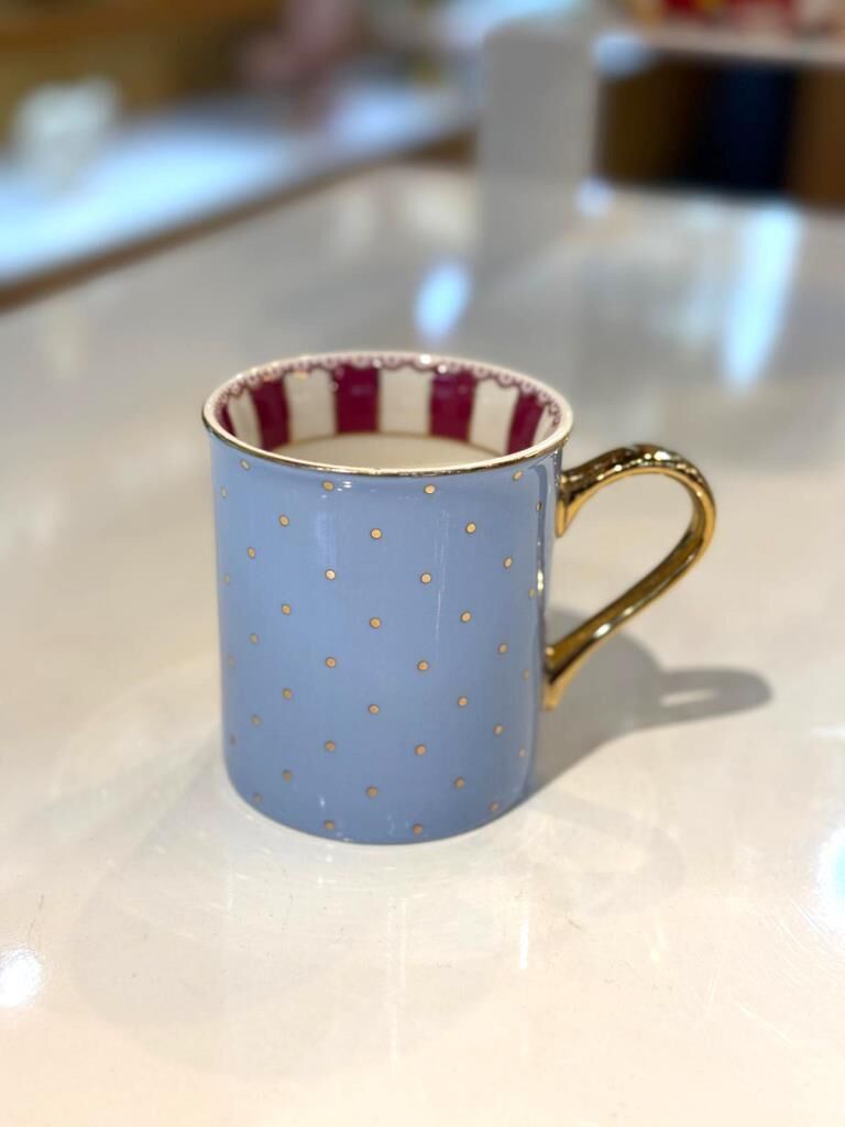 MAVİ PUANTİYELİ TEKLİ KUPA