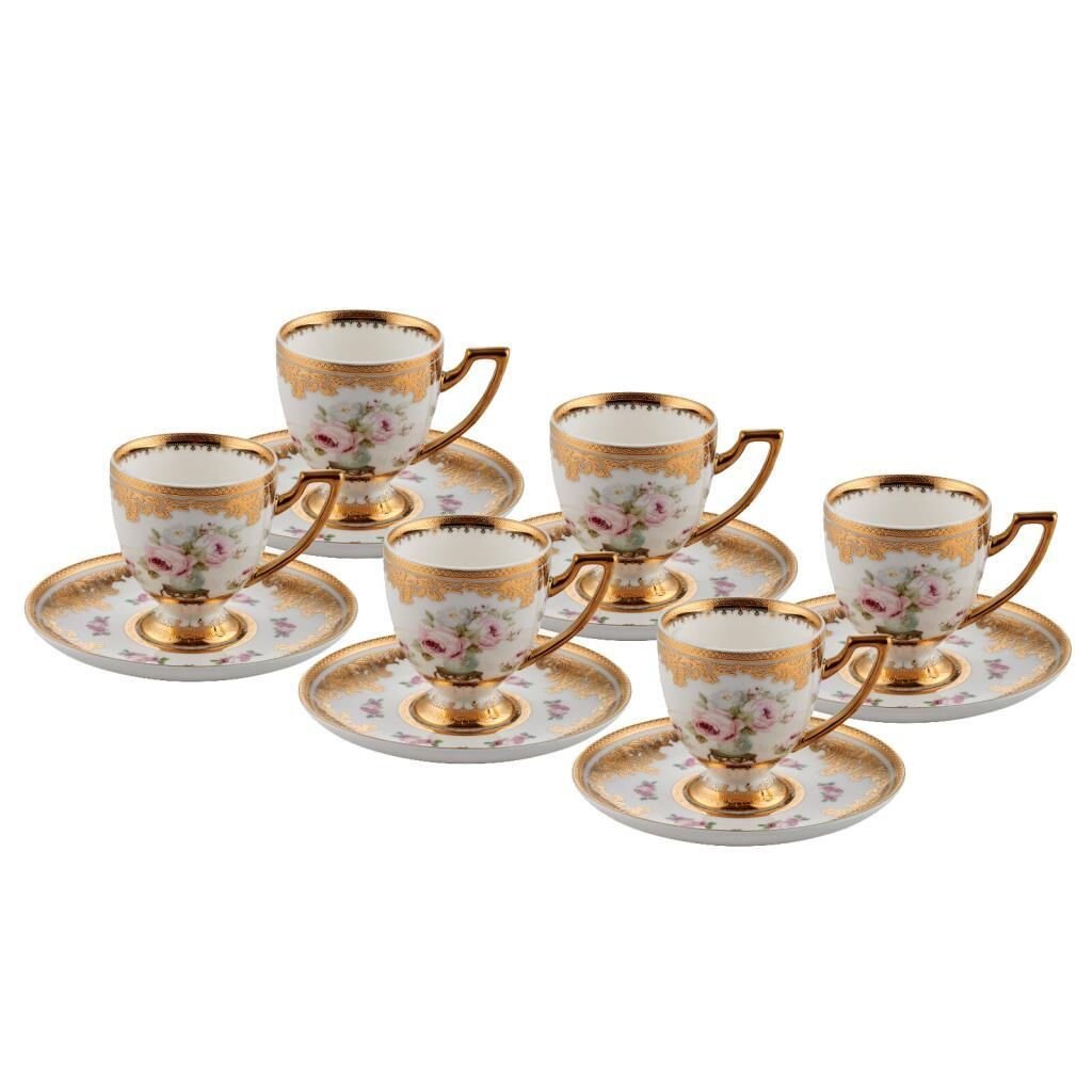 ALTIN İŞLEMELİ 6 KİŞİLİK TÜRK KAHVESİ FİNCANI