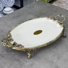 CLASSY ANTİK OVAL SUNUM TABAK 37X25CM