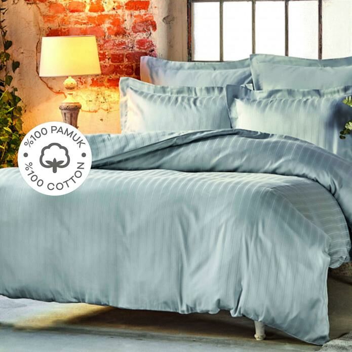 KARACA HOME CHARM BOLD MAVİ SATEN TEK KİŞİLİK NEVRESİM TAKIMI