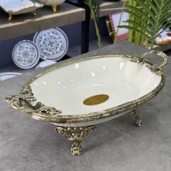 CLASSY ANTİK OVAL DERİN SUNUM TABAK 31X21CM