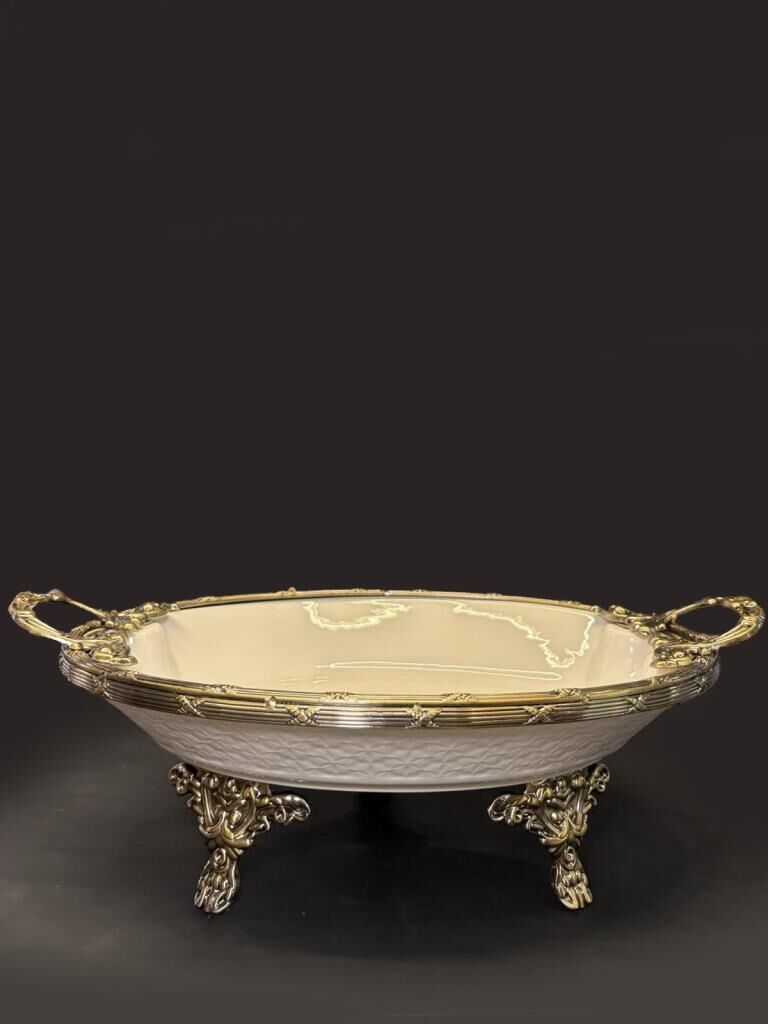 CLASSY ANTİK OVAL DERİN SUNUM TABAK 31X21CM