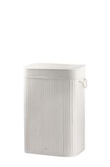 BAMBU BEYAZ KATLANIR ÇAMAŞIR SEPETİ 60CM