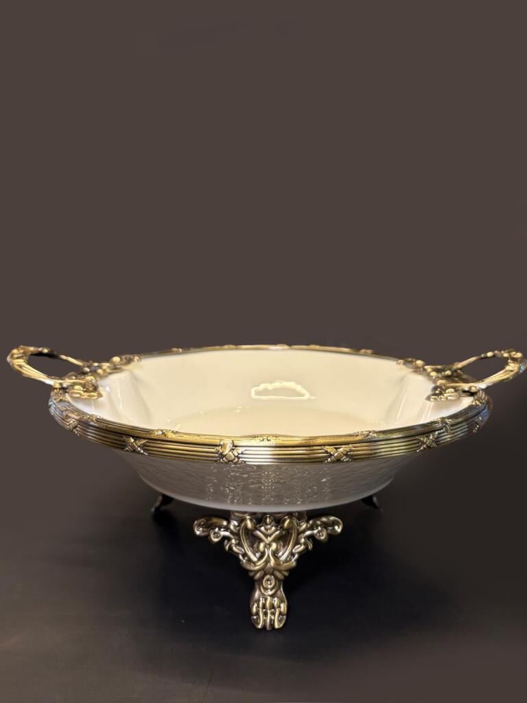 CLASSY ANTİK YUVARLAK DERİN SUNUM TABAK 26X11CM