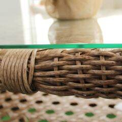 CAPRİ PLUS BAMBU RATTAN AÇIK KAHVE 4 KİŞİK OTURMA GRUBU