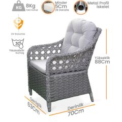 CAPRİ PLUS BAMBU RATTAN AÇIK KAHVE 4 KİŞİK OTURMA GRUBU