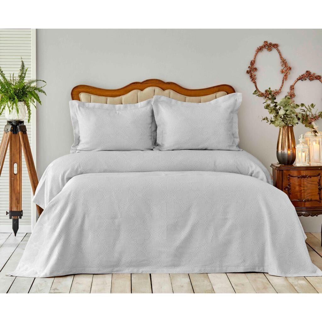 KARACA HOME LIYA GRİ ÇİFT KİŞİLİK YATAK ÖRTÜSÜ