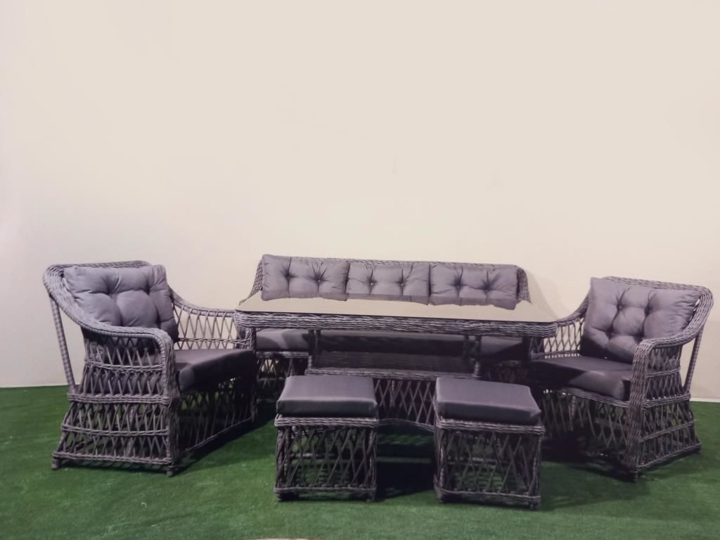 BAMBU RATTAN GRİ 5 KİŞİLİK OTURMA GRUBU