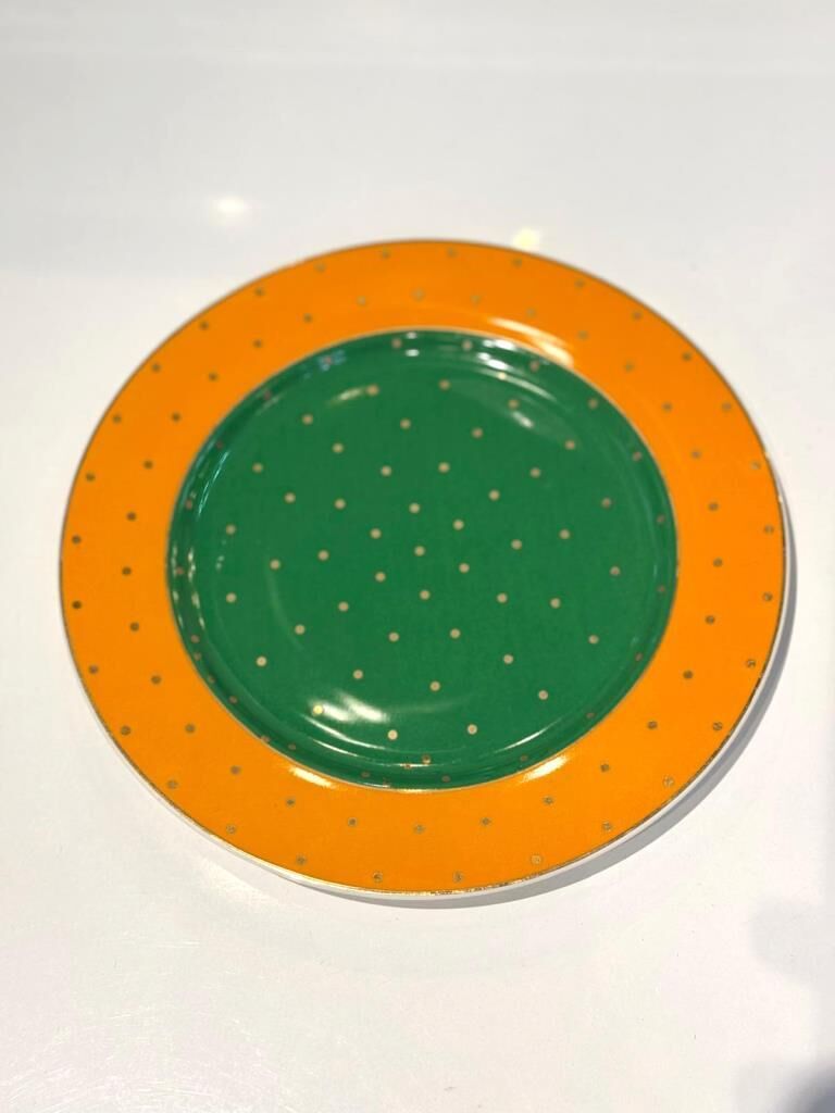 TURUNCU PUANTİYELİ TEKLİ PASTA TABAK 20CM
