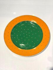 TURUNCU PUANTİYELİ TEKLİ PASTA TABAK 20CM
