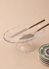 CAM AYAKLI OVAL SUNUM TABAK 31X20X12CM