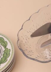 CAM AYAKLI OVAL SUNUM TABAK 31X20X12CM