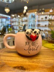 SEVGİLİ PANDA KALP DESEN KUPA 300ML