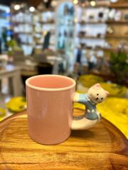 PEMBE KEDİ DESEN KUPA 300ML