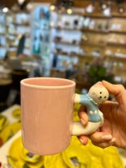 PEMBE KEDİ DESEN KUPA 300ML