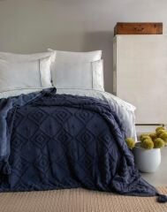 ELLION İNDİGO ÇİFT KİŞİLİK TRİKO BATTANİYE&KREP NEVRESİM TAKIMI