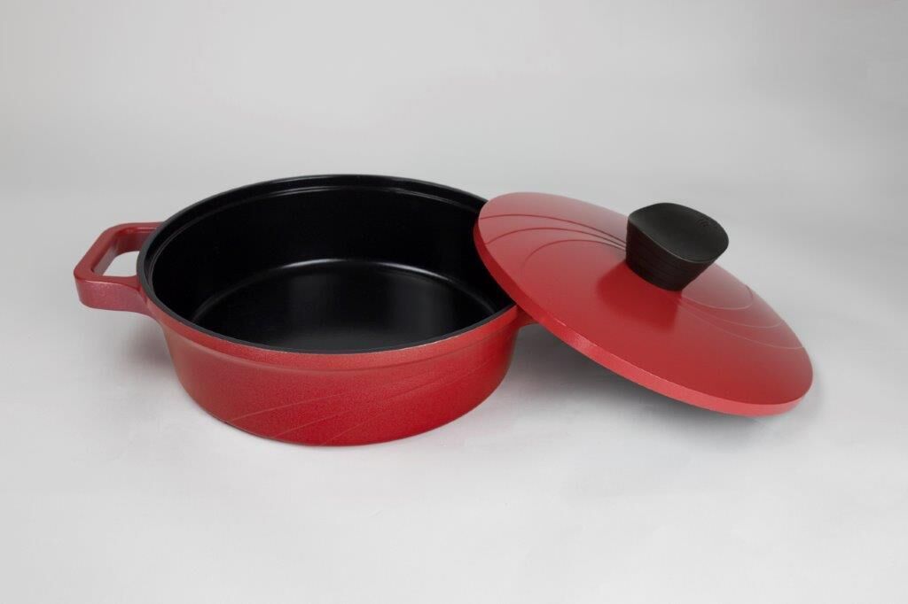 BORDAIN ALÜMİNYUM SIĞ TENCERE KIRMIZI 24CM