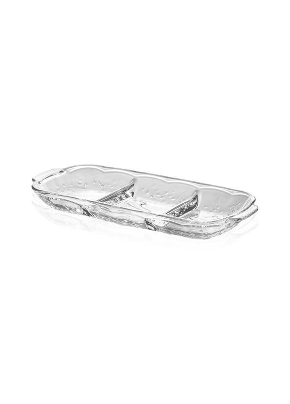 CAM BÖLMELİ SERVİS/SUNUM TABAK 30X13X4CM
