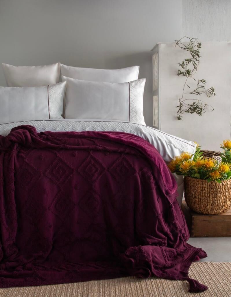 ELLION CHERRY ÇİFT KİŞİLİK TRİKO BATTANİYE&NEVRESİM TAKIMI