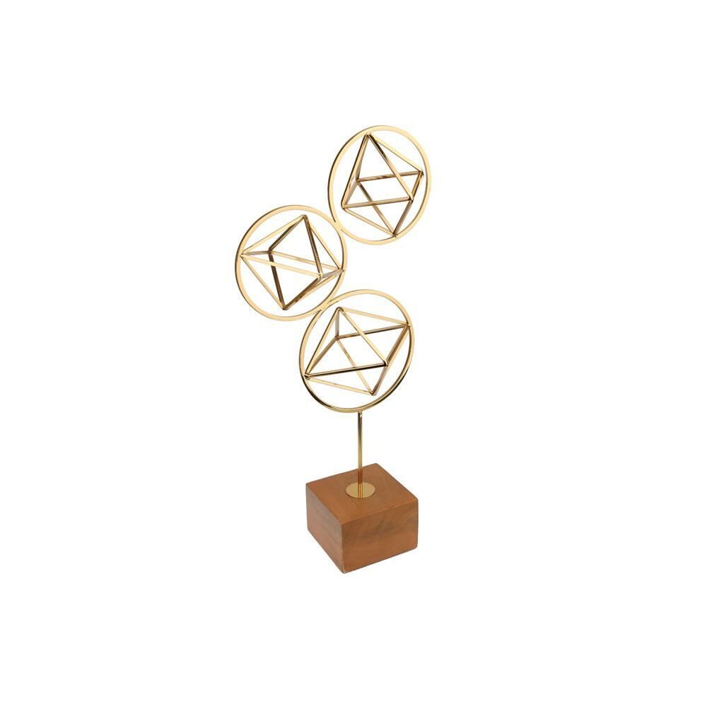 GOLD METAL 3'LÜ HALKA DEKOR 56CM