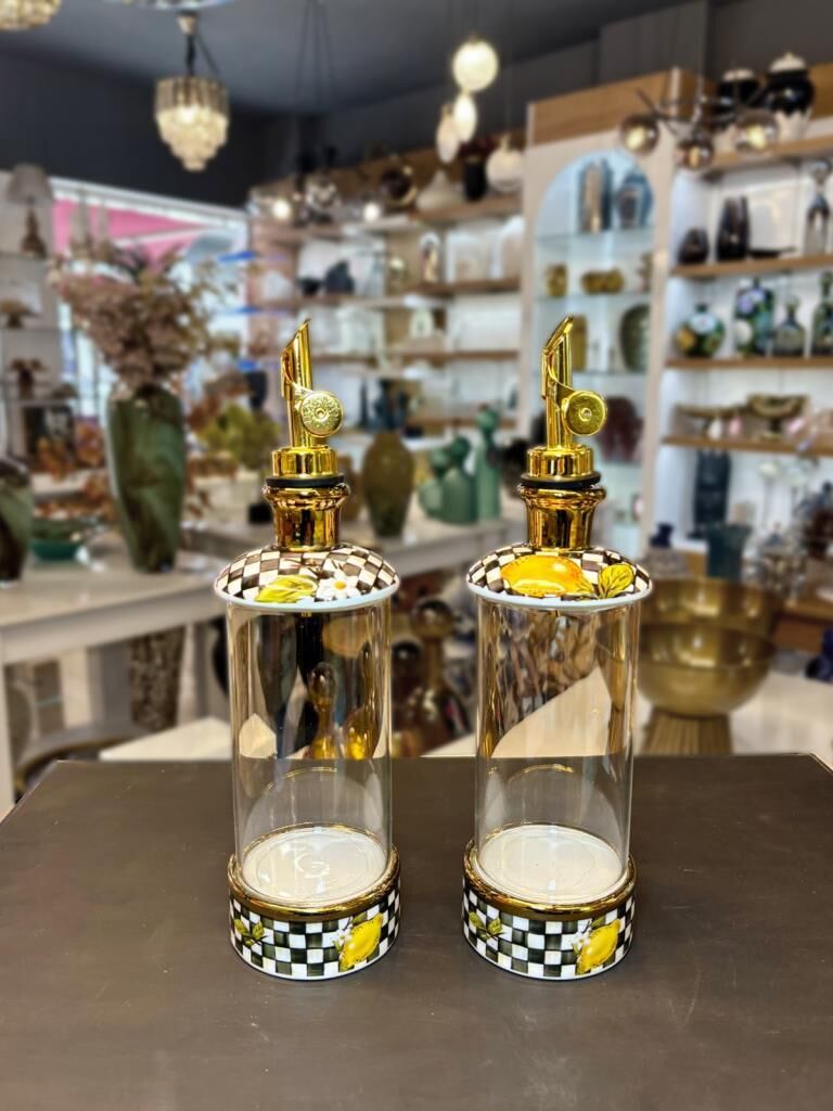 LEMON 2'Lİ PORSELEN CAM YAĞDANLIK