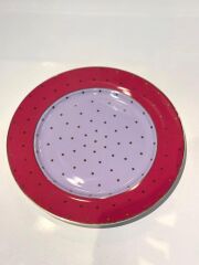FUŞYA PUANTİYELİ TEKLİ PASTA TABAK 20CM