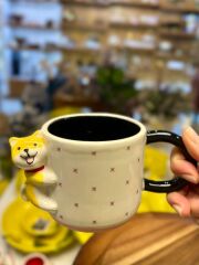 SARI PEMBE KÖPEK DESEN KUPA 300ML