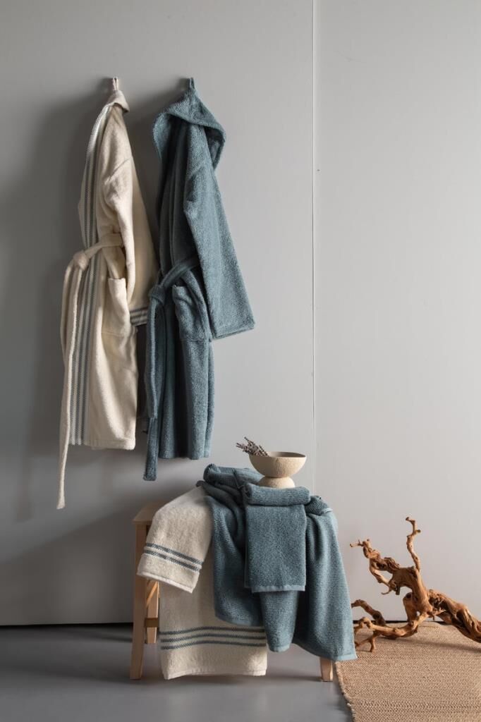 PENYE MODEO YEŞİL/EKRU AİLE BORNOZ SETİ