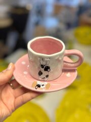 PEMBE KÖPEK TEK KİŞİLİK TÜRK KAHVESİ FİNCANI