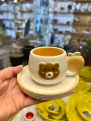 KAHVERENGİ AYICIK TEK KİŞİLİK TÜRK KAHVESİ FİNCANI