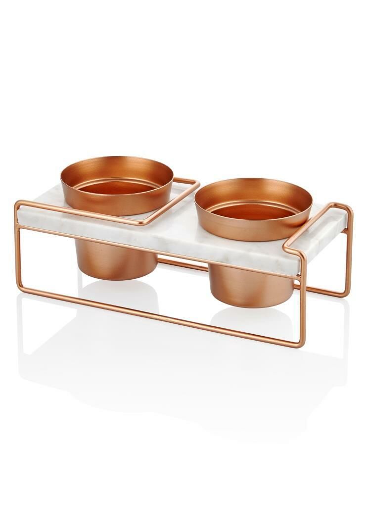 MERMER STANDLI BAKIR 2'Lİ SAKSI 32CM