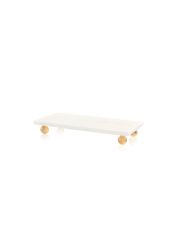 MERMER BONCUK BEYAZ AYAKLI SERVİS TABAK 25X12CM