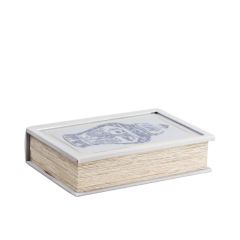 MAVİ KÜPLÜ AYNALI KİTAP KUTU/DEKOR 30X21X7CM