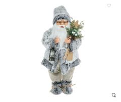 GRİ NOEL BABA DEKOR 45CM
