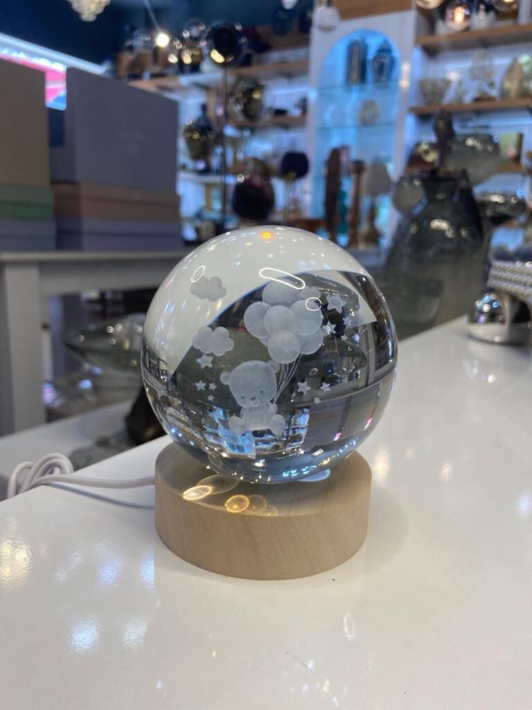 AYICIKLI CAM IŞIKLI DEKORATİF KÜRE 8CM