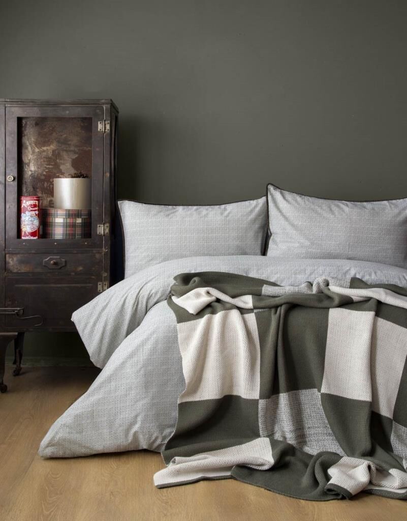 ENOLA YEŞİL TRİKO BATTANİYELİ ÇİFT KİŞİLİK NEVRESİM TAKIMI